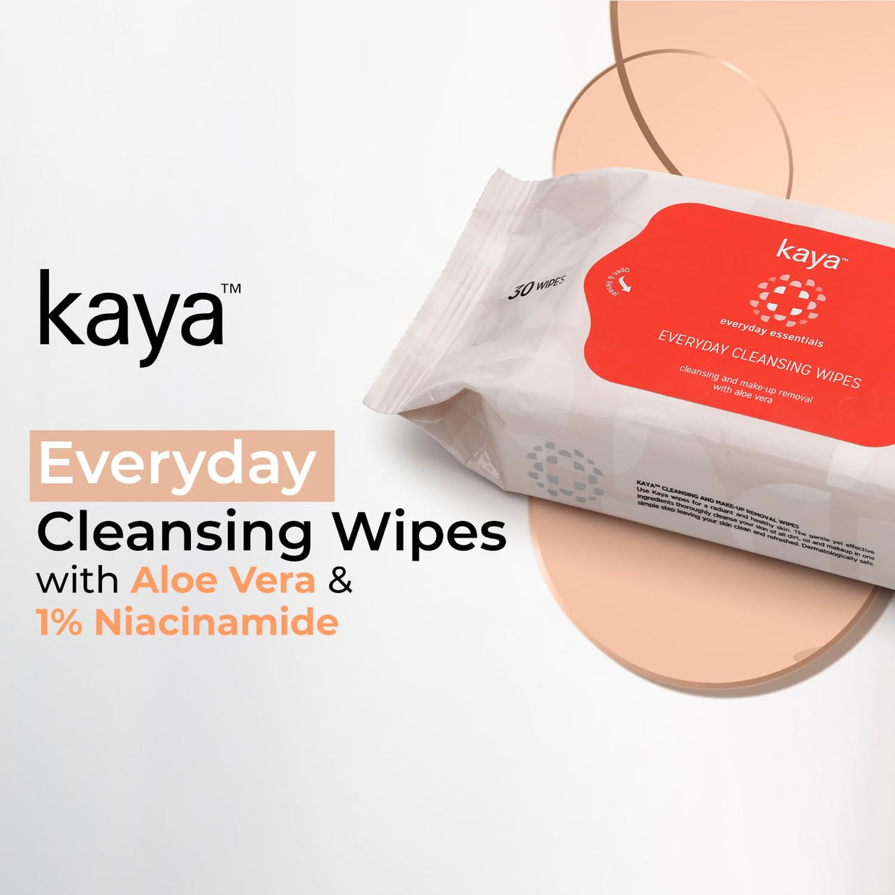 Kaya Clinic Everyday Cleansing Wipes | Cleansing | Intense Hydration Wipes | All Skin Types | 30 Wipes