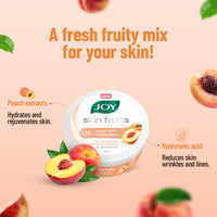 Joy Skin Fruits Super Soft Moisturizer With Peach & Hyaluronic Acid (200ml) | Cold Skin Cream for 24Hrs Moisturization of Face, Hands & Body | Oil Free Hydration For Soft & Smooth Skin