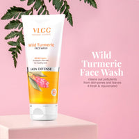 VLCC Wild Turmeric Face Wash - 80ml X 3 (Pack of 3) - Antiseptic Cleanser for Healthy Skin | With Turmeric, Honey, Haldi Root Extract, Aloe Vera, Reetha, Arjuna, and Dandelion Extracts.