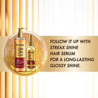 Streax Glossy Serum Shine Shampoo for Frizzy and Dry Hair | Paraben-Free Hair Shampoo with Silicon Actives | Controls Frizz, for Smooth & Shiny Hair, 240 ml