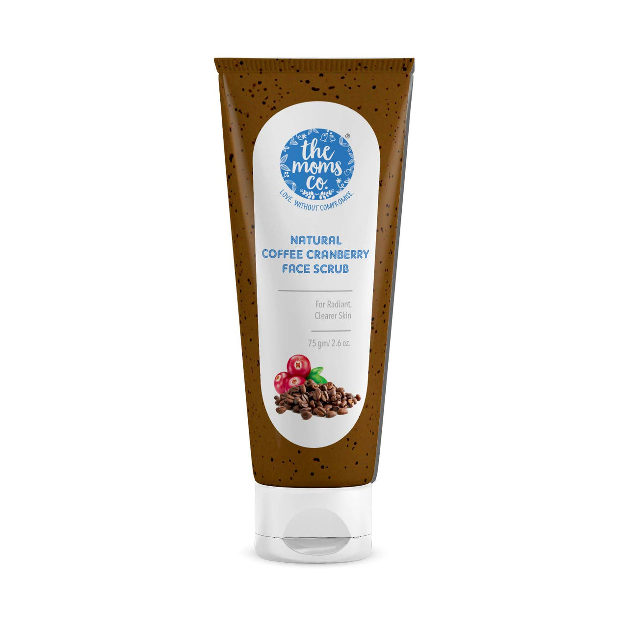 The Moms Co Natural Cranberry Coffee Face Scrub for Radiant and Clearer Skin with Cranberry, Coffee and Vitamin C (75gms)