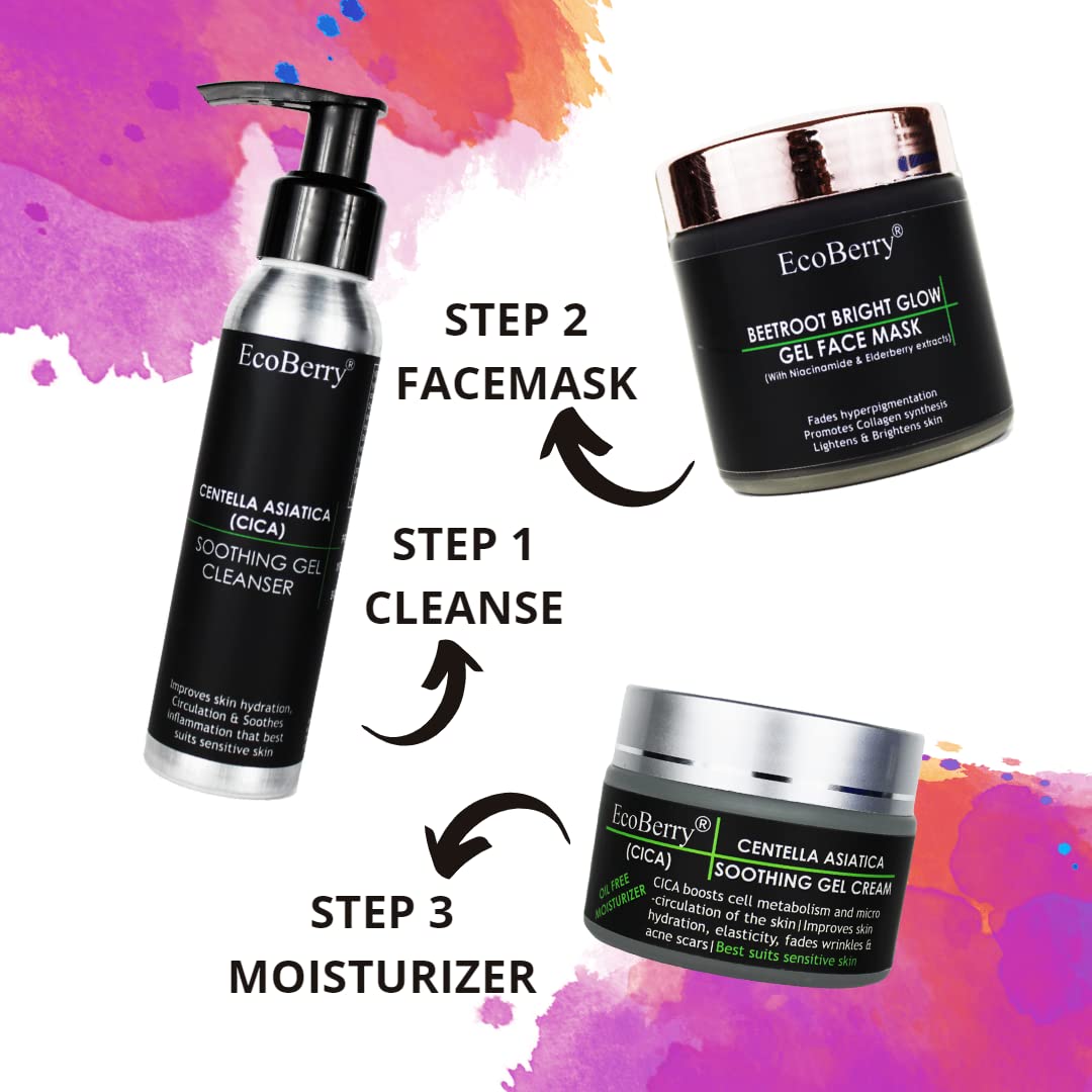 Beetroot Bright Glow Gel Face Mask Brightening & Glowing Skin, Hydration, Anti-Ageing, Natural, Chemical Free, Paraben Free | Vegan