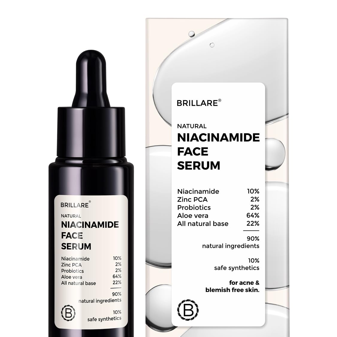 BRILLARE 10% Niacinamide Serum for Smooth, Glowing Skin 30 ml