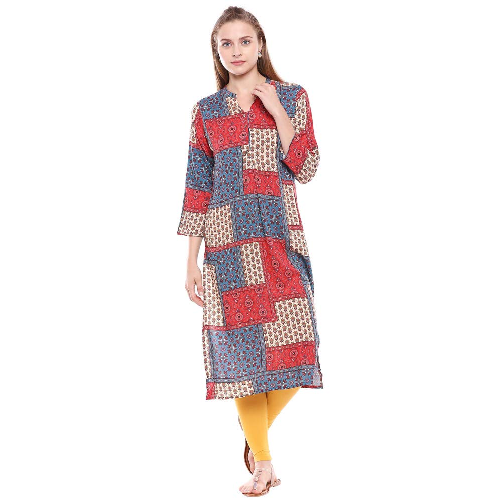 global desi Women's  Rayon Regular Kurta