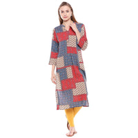global desi Women's  Rayon Regular Kurta