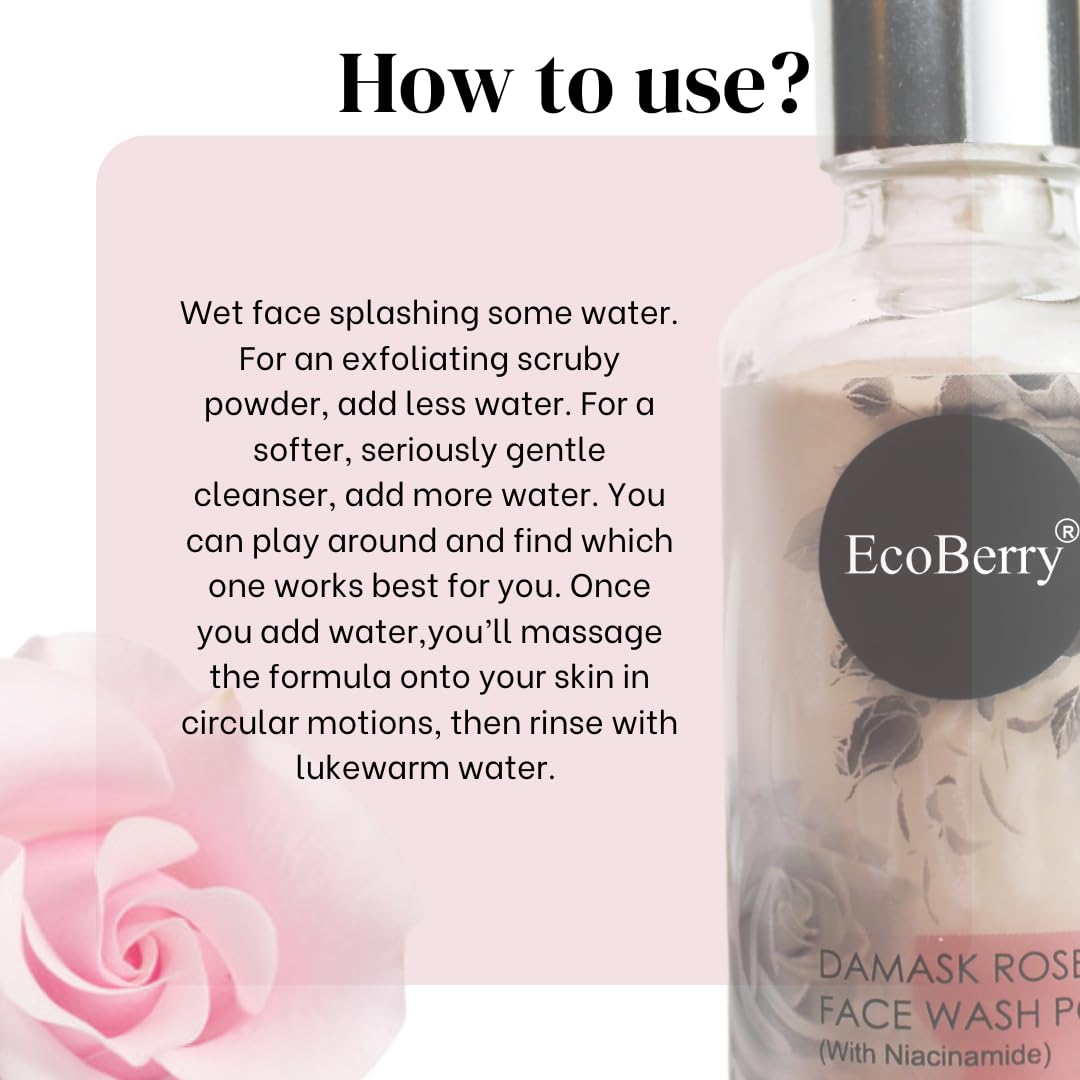 EcoBerry Damask Rose Face Wash Powder