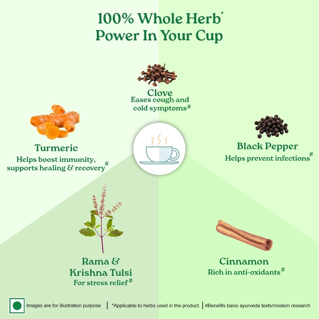 A TATA Product - Organic India Tulsi Ginger Turmeric - 25 Tea Bags, Boosts Immunity, Supports Healing & Recovery, Rich in Antioxidants, Made with Tulsi, Turmeric, Cinnamon, and Pepper