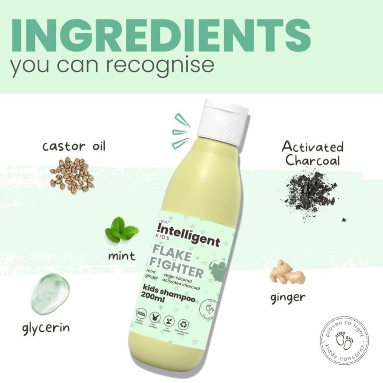 TuCo® Kids Anti-Dandruff Shampoo With Wintergreen, Mint & Activated Charcoal | For Itchy Scalp & Rough Hair | Paraben, SLS & Sulphate Free | pH5.5, Vegan & Tear Free | Ages 2-5, 4-10, 10-15 Years | 200ml Pack of 2