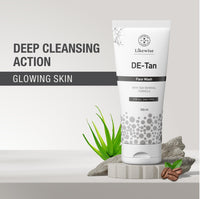 Likewise De Tan Face Wash For Dry Skin | Face Wash For Deep Cleansing & Brightens Skin | Tan Removal Face Wash For Men & Women | 100ml (Pack of 2)