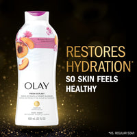 Olay Fresh Outlast Body Wash Peach & Cherry Blossom, 22 fl oz/650ml