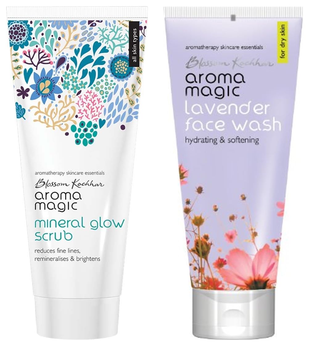 Aroma Magic Face Wash 100 ml (Lavender) & Aroma Magic Mineral Glow Scrub, 200ml