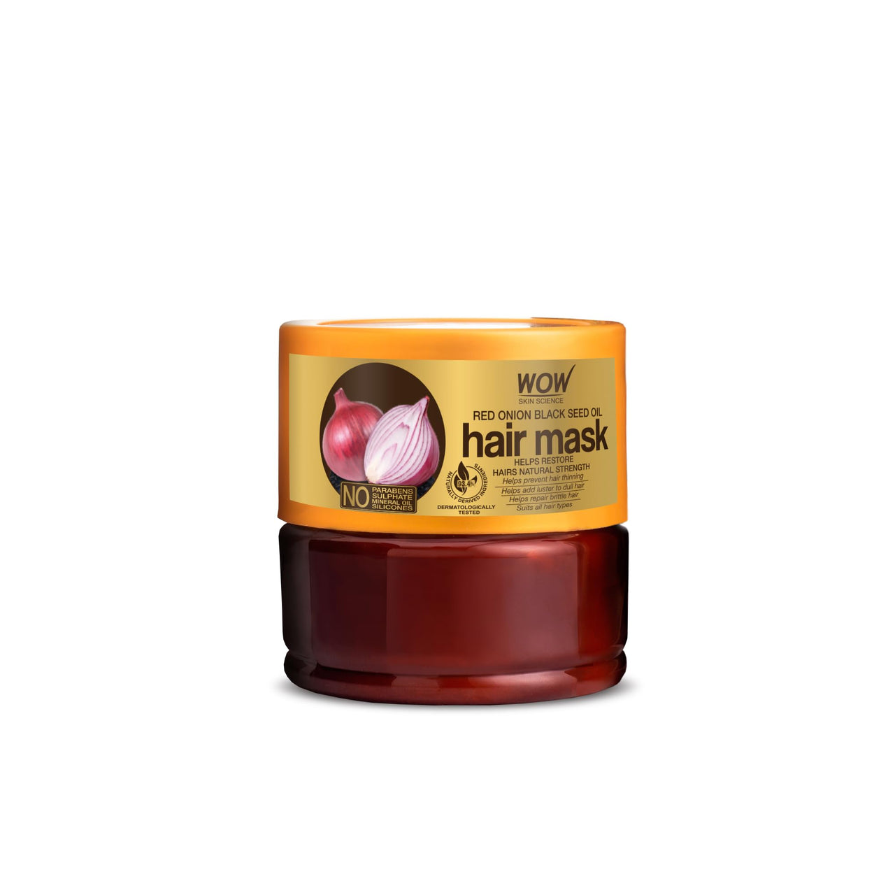 WOW Skin Science Red Onion Black Seed Oil Hair Mask with Red Onion Seed Oil Extract and Black Seed Oil, 200mL, 1 Count
