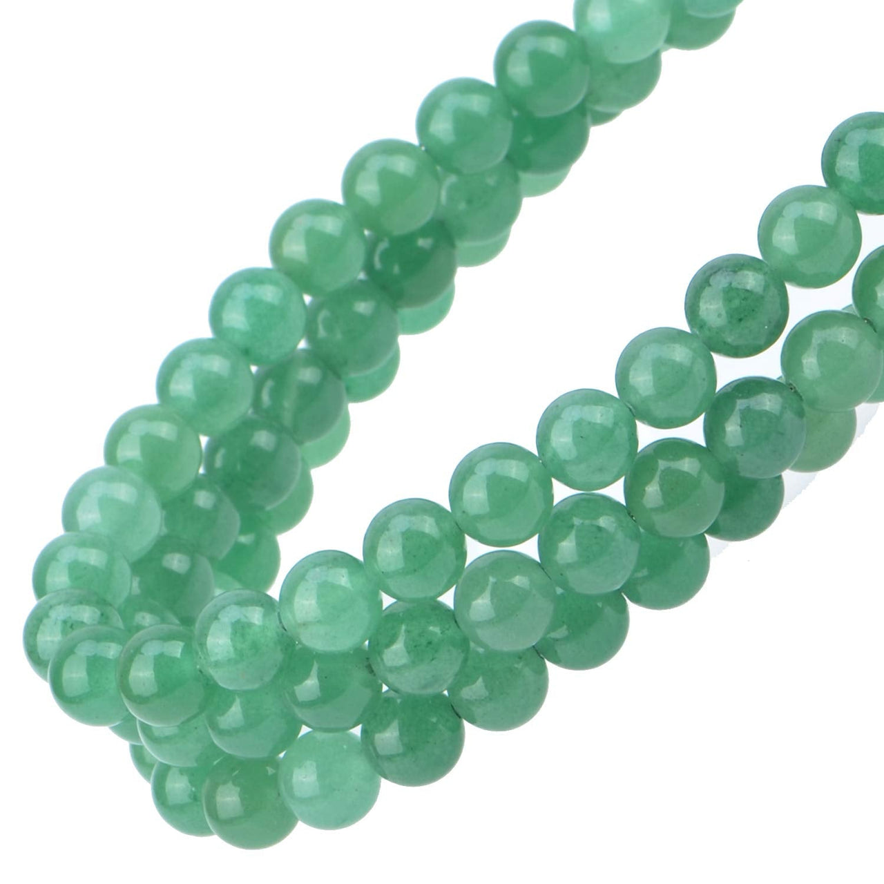 100Pcs Natural Crystal Beads Stone Gemstone Round Loose Energy Healing Beads with Free Crystal Stretch Cord for Jewelry Making (Green Aventurine, 8MM) Green Aventurine