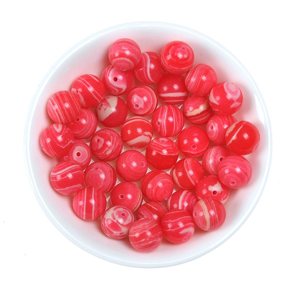 Natural Stone Beads 10mm Watermelon Gemstone Round Loose Beads Crystal Energy Stone Healing Power for Jewelry Making DIY,1 Strand 15" Watermelon Stone