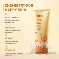 Plum 1% Oat & Allantoin Deep Nourish Face Wash For Dry,Sensitive Skin|Gentle Cleanser Vitamin B5 & F|Nourishes,Soothes & Restores Skin Barrier|Non-Drying Face Wash For Women & Men|100% Vegan|100 Ml