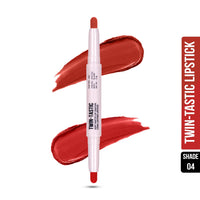 Shryoan 2-in-1 Twin-Tastic Lipstick | Soft Lip| Matte| Crayon | Long Lasting, Waterproof |Highly Pigmented Lipstick | Pack of 1 (Orange)