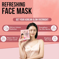 WILDGLOW Korean Glass Skin Bio-Collagen Overnight Face Mask for Deep Hydration, Pigmentation, Anti-Aging & Pore Minimizing | Hyaluronic Acid, Niacinamide, Vitamin E & Centella | Pack of 16