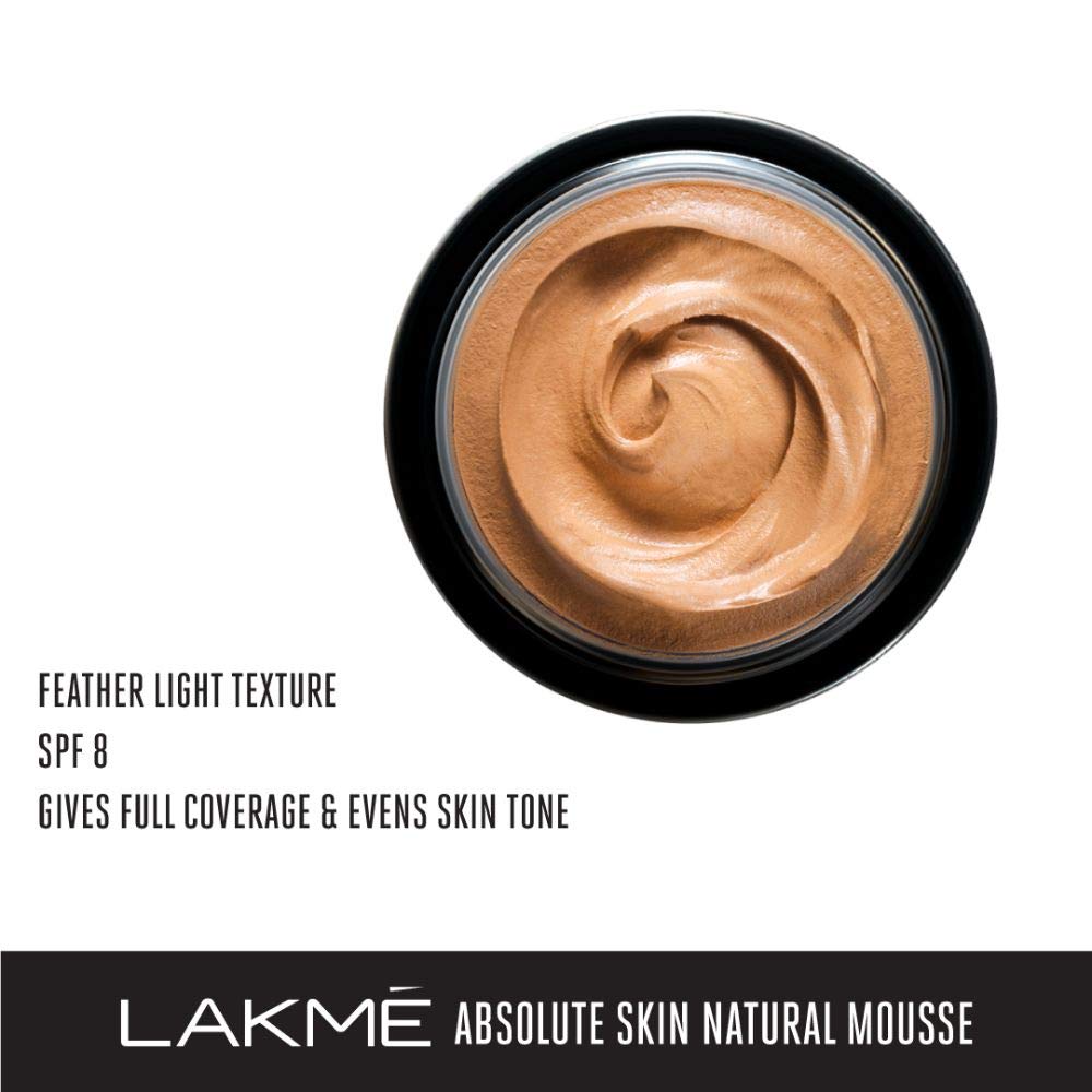 Lakmé Absolute Skin Natural Mousse, Rose Fair & Absolute Skin Natural Mousse, Golden Light (Pack of 2)
