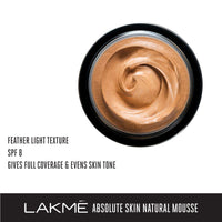 Lakmé Absolute Skin Natural Mousse, Golden Light 04, With Spf, Light Texture, Stays Upto 16 Hours, 25 g & Lakmé Absolute Blur Perfect Matte Face Primer 30 ml