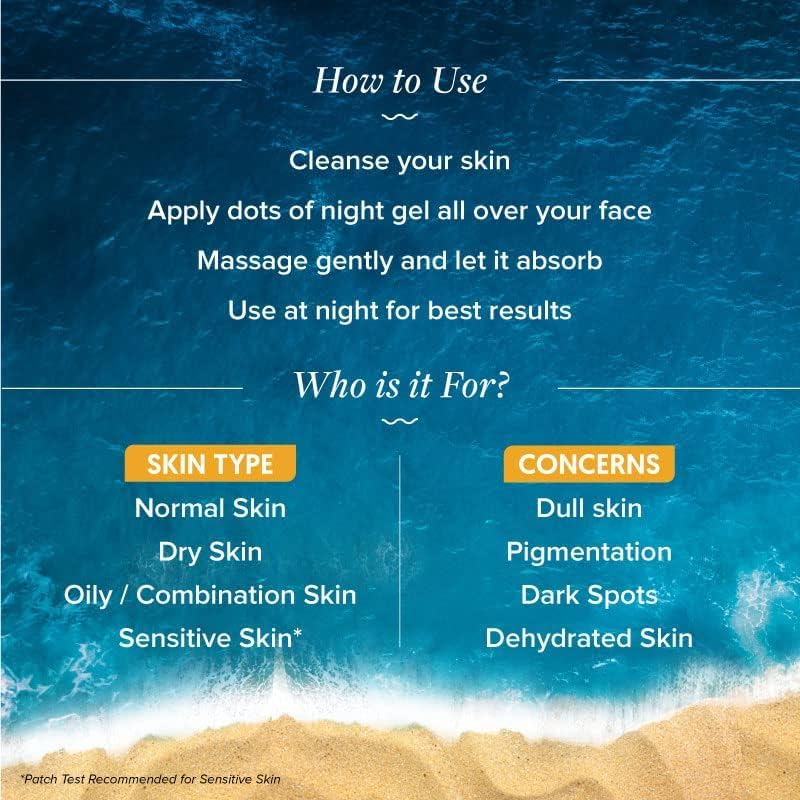 Aqualogica Glow+ Mousse Vitamin C Night Gel with Papaya for Pigmentation & Dark Spots for Men & Women - for Oily, Dry & Glowing Skin -50g