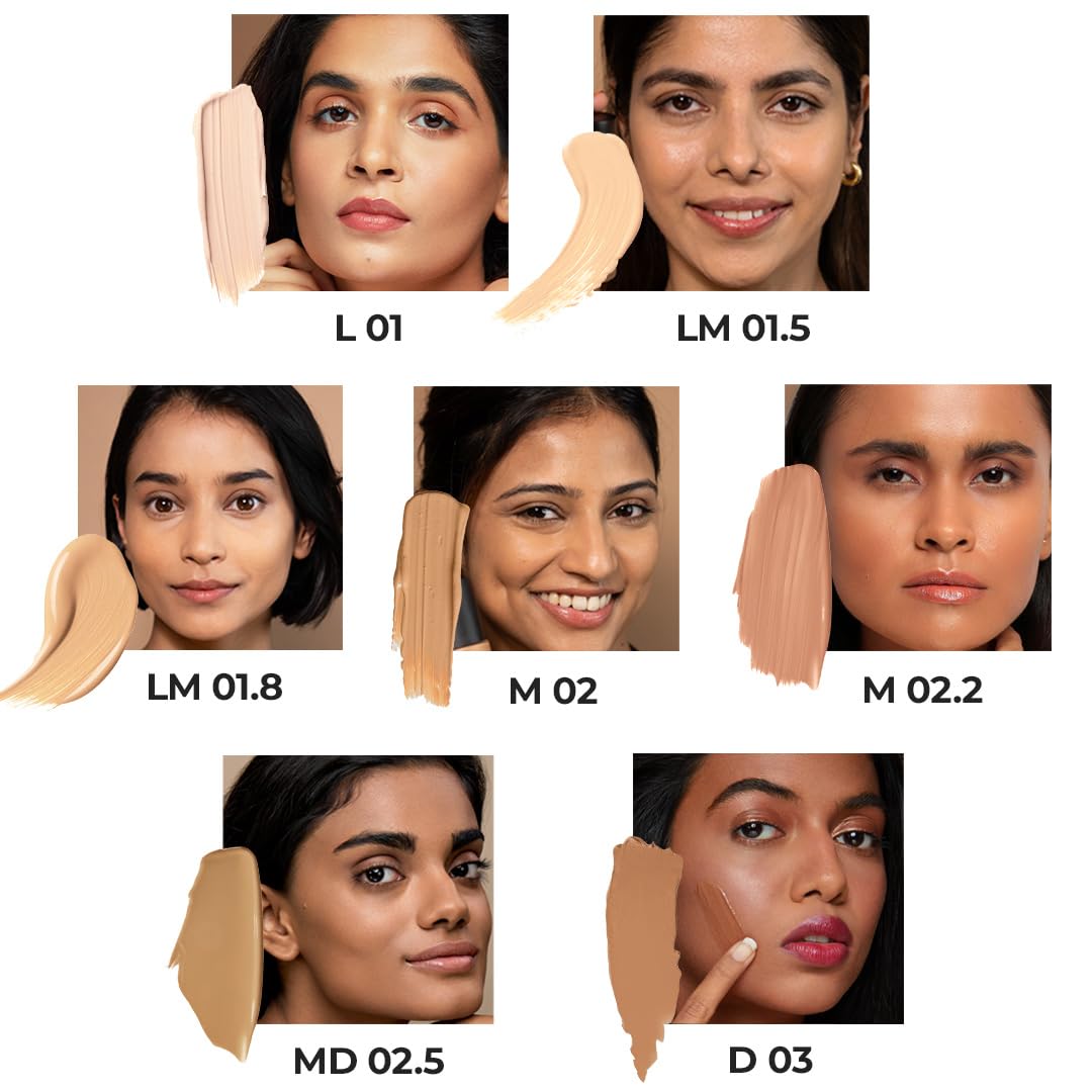RUBY'S ORGANICS Liquid Foundation For Face Makeup - Waterproof,Full Coverage Blendable,Long Lasting,Matte Finish And Poreless,Normal To Oily Skin,Vegan,Paraben And Silicon-Free,Shade M02.2,30 Ml