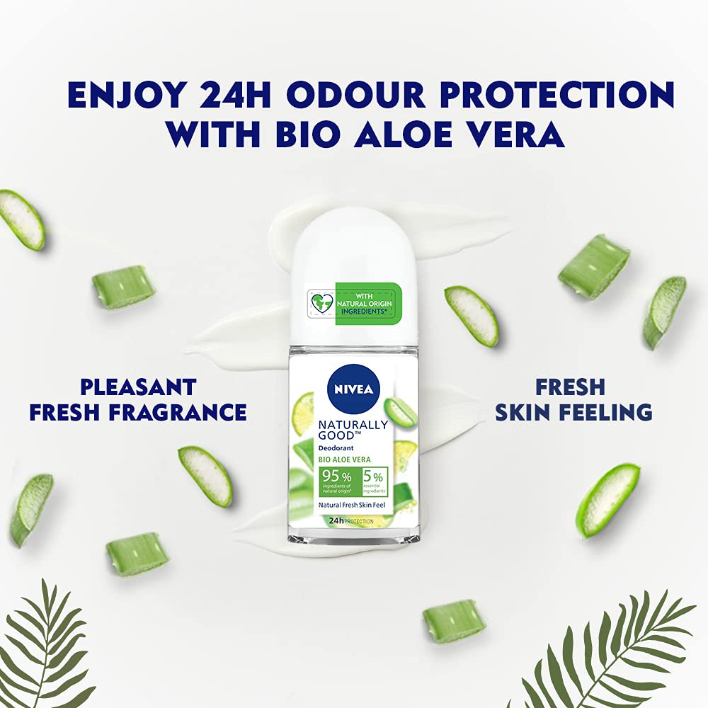 Nivea Bio Aloe Vera, Deodorant Roll On For Women, 50 ml