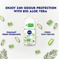 Nivea Bio Aloe Vera, Deodorant Roll On For Women, 50 ml