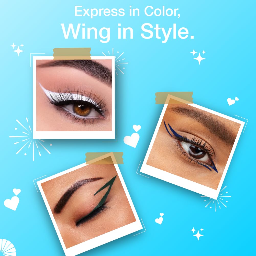 DAZLLER Liquid Eyeliner Waterproof, 9.5Ml, Black + Blue, Smudge-Proof, Matte Finish, One Stroke Application, Long-Lasting, Deeply Pigmented, Lightweight, Quick-Drying