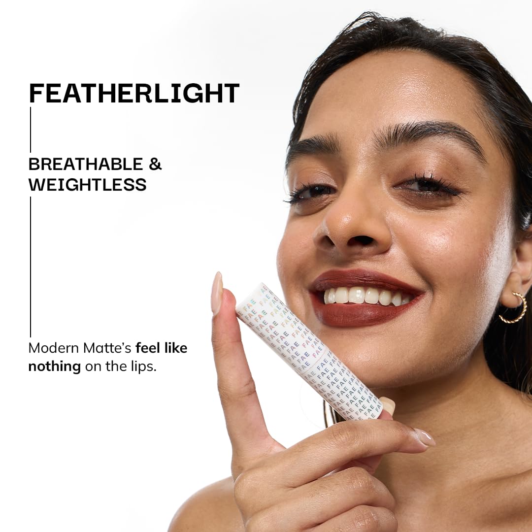 FAE Beauty Modern Matte Lipstick | Comfortable Cushion Matte Formula | One Stroke Application | Longwear | Richly Pigmented (Shade Wholesome)