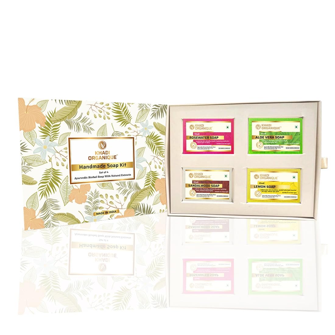 Khadi Organique Natural & Herbal Handmade Soap Kit Set of 4 With Natural Extracts - 400 gm
