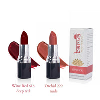 Barva Natural & Moisturising Lipsticks made using Clarified Butter, Kokum butter and Mineral Colours, 4.3g (Pack of 2) (Wine Red 616 & Orchid 222)