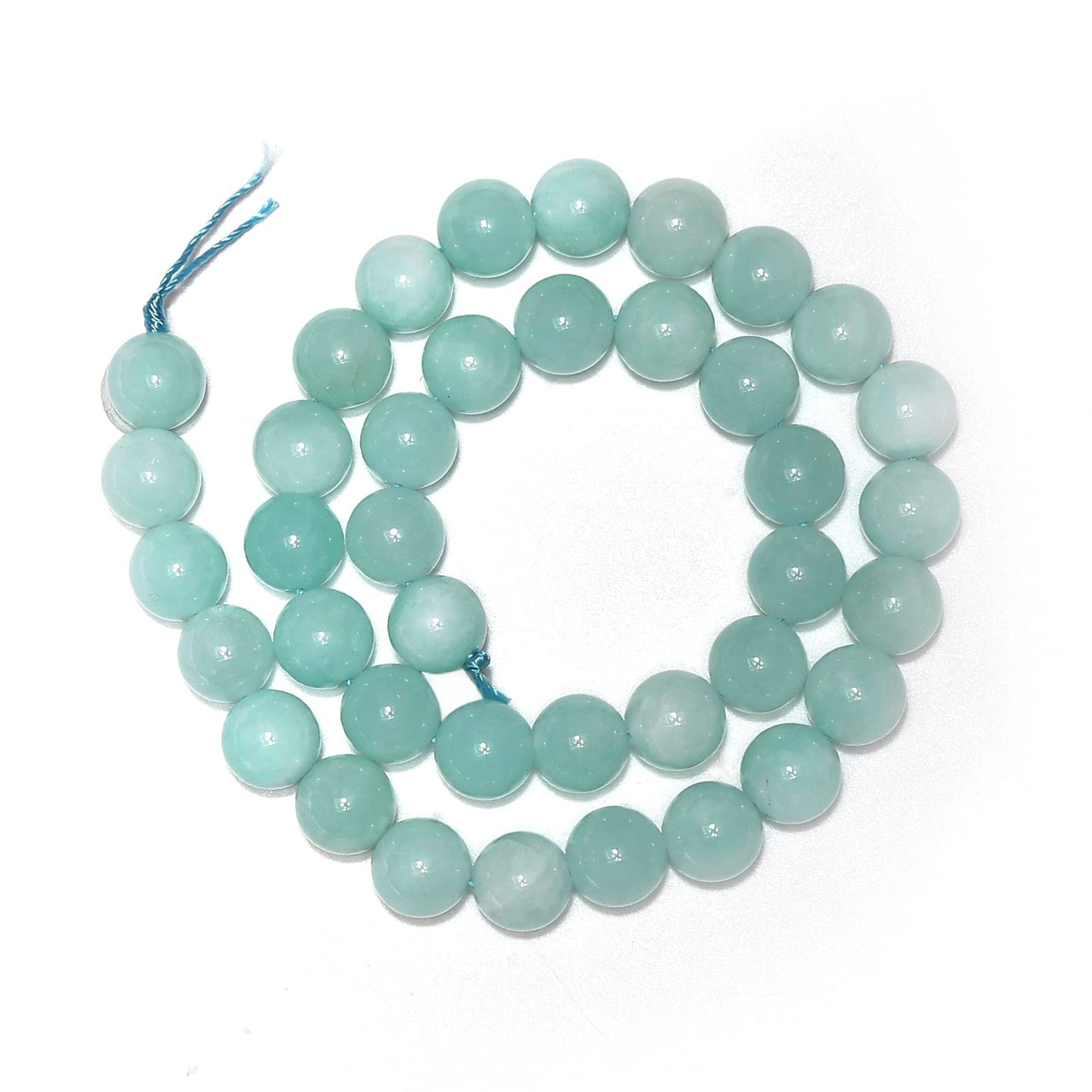 60pcs 6mm Natural Stone Beads Cyan Angelite Beads Energy Crystal Healing Power Gemstone for Jewelry Making, DIY Bracelet Necklace