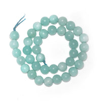 60pcs 6mm Natural Stone Beads Cyan Angelite Beads Energy Crystal Healing Power Gemstone for Jewelry Making, DIY Bracelet Necklace