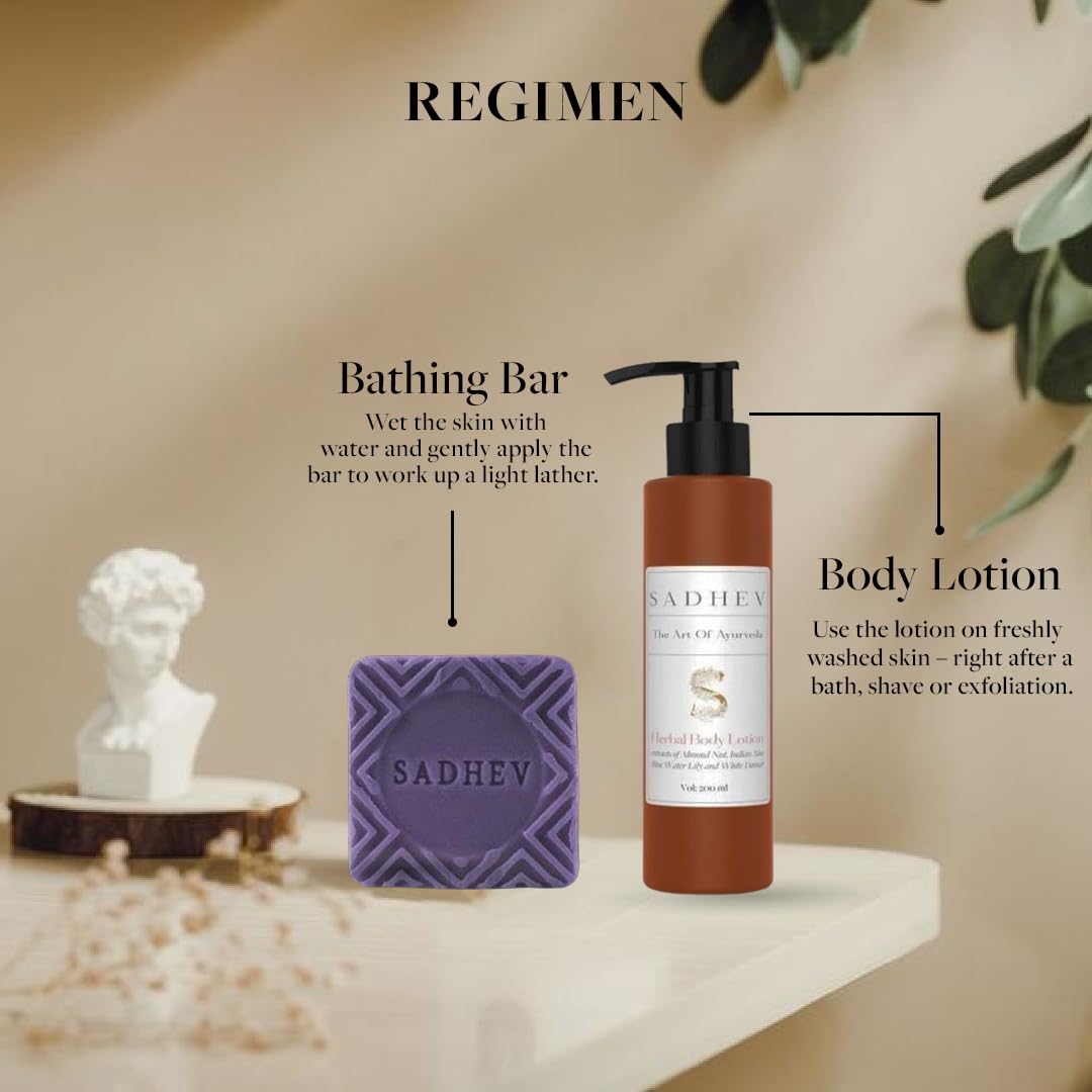 Sadhev Ayurvedic Sandal & Saffron Bathing Soap For Whitening And Brightening Chemical Free -125g (Pack of 1)