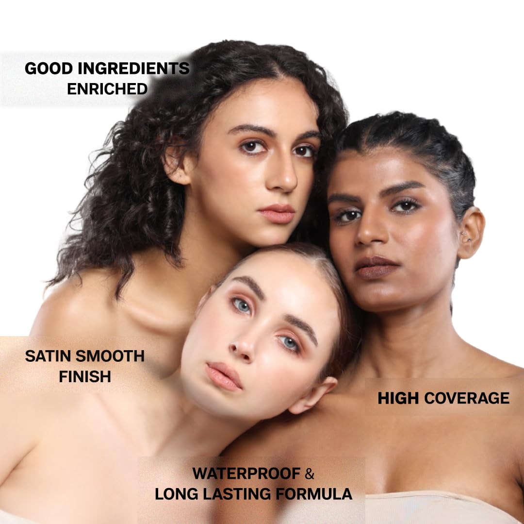 FLiCKA The Base Story Cream Foundation for Face Makeup 8.5gm | Medium to High Coverage | Waterproof & Long Lasting | Smooth & Matte Finish with SPF | All Skin Types | 0.5 Fair