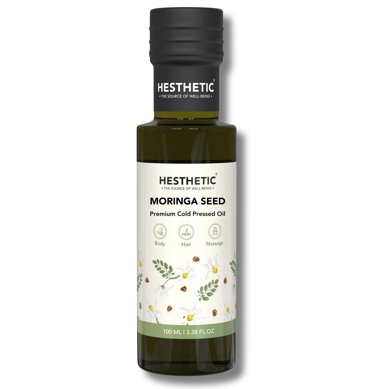 HESTHETIC Virgin Cold Pressed Moringa Seed Oil | 100% Pure & Natural - 100ml | Glass Bottle