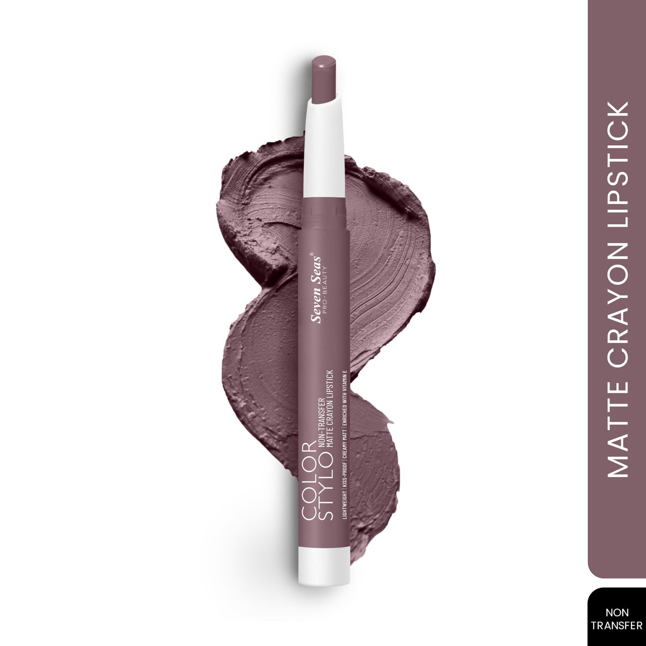 Seven Seas Color Stylo Non Transfer Matte Crayon Lipstick Matte Finish | Waterproof | Long Lasting | Lasts Up to 24 hours (Choco Mud)