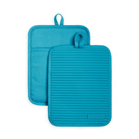KitchenAid Ribbed Soft Silicone Pot Holder Set, Ocean Drive 7