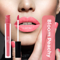 Bloom Beauty Liquid Lipstick, Velvet Matte Finish, Lightweight & Hydrating | Long-Lasting Wear, (Bloom Peachy)