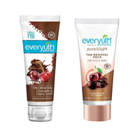 Everyuth Naturals Chocolate and Cherry Tan Removal Scrub and Face Pack (50gram each)