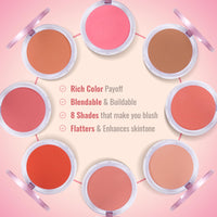 Shryoan Get Me Cheeky Blusher| Light Weight & Pocket Friendly with Highly Pigmented and Matte Finish, Easily Blendable Blusher (10g) (Shade 01)