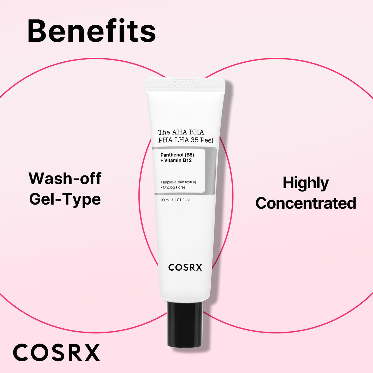 COSRX AHA BHA PHA LHA 35% Peel 30 ml, Chemical Exfoliating Peeling Gel for Dull, Rough, Oily Skin with Clogged Pored & Dead Skin Cells, Highly Concentrated, Korean Skincare, Paraben Free