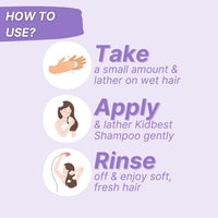 HealthBest Kidbest Hair SHAMPOO for Kids | Extra Nourishing | Dry & Damaged to normal Hair | Tear, Paraben, SLS free | 500ml