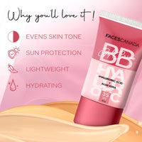FACES CANADA SPF 35 BB Gel Crème - Light Vanilla, 30g | Multitasking | Even Skin Tone | Instant Glow | Smooth Flawless Matte Finish | Hydrating | Lightweight & Nonsticky