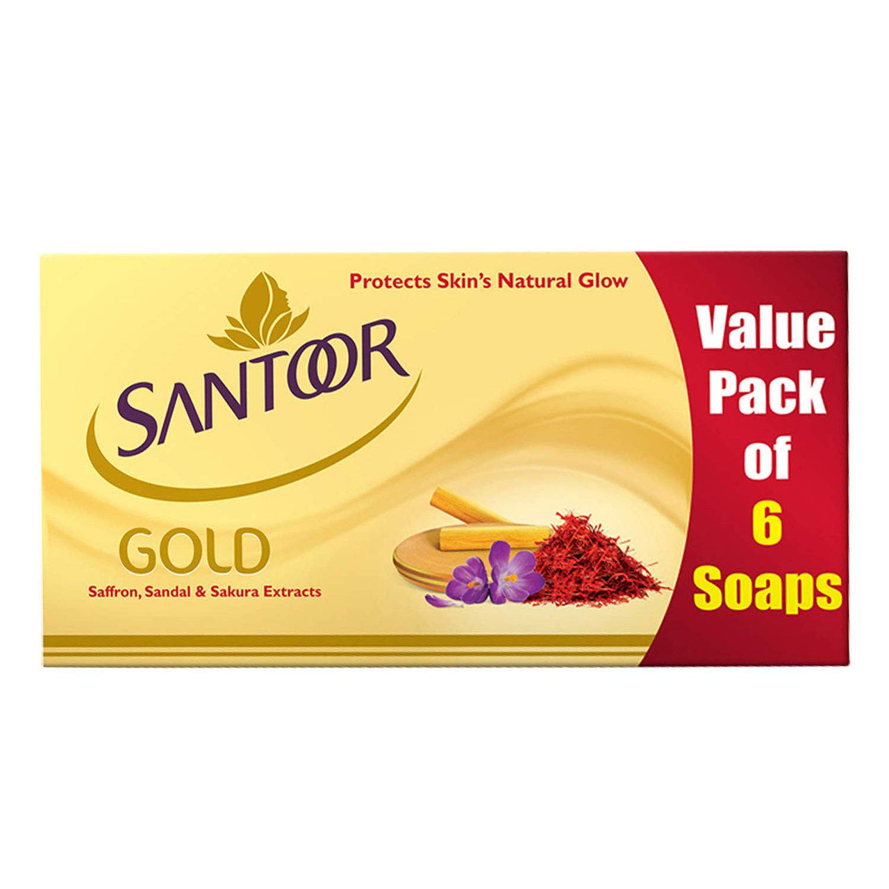 Santoor Aloe Fresh Soap with Aloe Vera and Lime, 125g (Buy 4 Get 1 Free) & Santoor Gold Soap 125g (Pack of 6)