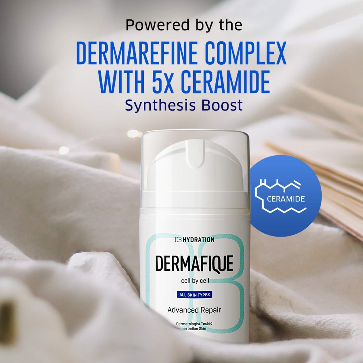 Dermafique Advanced Repair Face Moisturizer for All Skin Types, Dermatologist Tested, Night Cream 50 g and Dermafique Oleo Restore Hand Serum | 50g | hydrating hand serum, Vit- E infused,all skin type