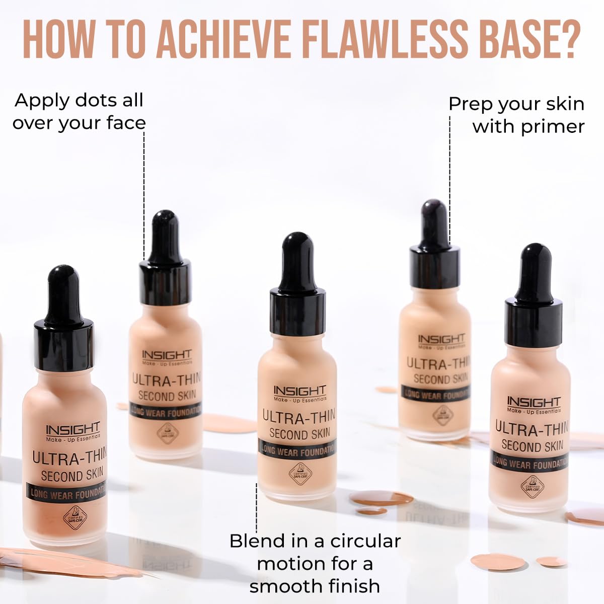 INSIGHT Cosmetics Ultra-Thin Second Skin Long Wear Liquid Matte Foundation For All Skin Types| Waterproof Full Coverage Long Lasting | Light Oil Free Face Makeup|20Ml(FD28-02), Pack Of 1
