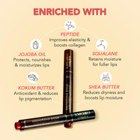 LoveChild Masaba Hyper Hydrating Gloss Balm Sticks (Reddish Brown) | 3-in-1 Plumping Lip Gloss Balm For High Shine | Enriched with Peptide, Squalene & Jojoba For Hydration | Fireball, 1.8g