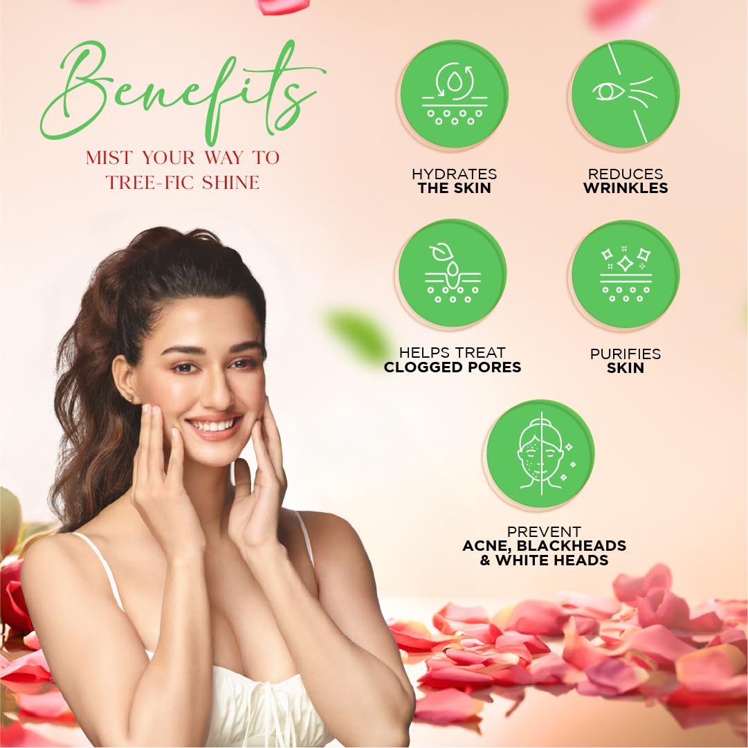 Dabur Gulabari Rose Oil & Tea Tree Face Toner Mist & Rosewater with Salicylic Acid - 100ml | Treats breakouts, blackheads, and whiteheads | Tightens and Refines Pores | Alcohol free