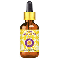 Deve Herbes Pure Almond Oil (Prunus dulcis) with Glass Dropper Natural Therapeutic Grade Cold Pressed 30ml